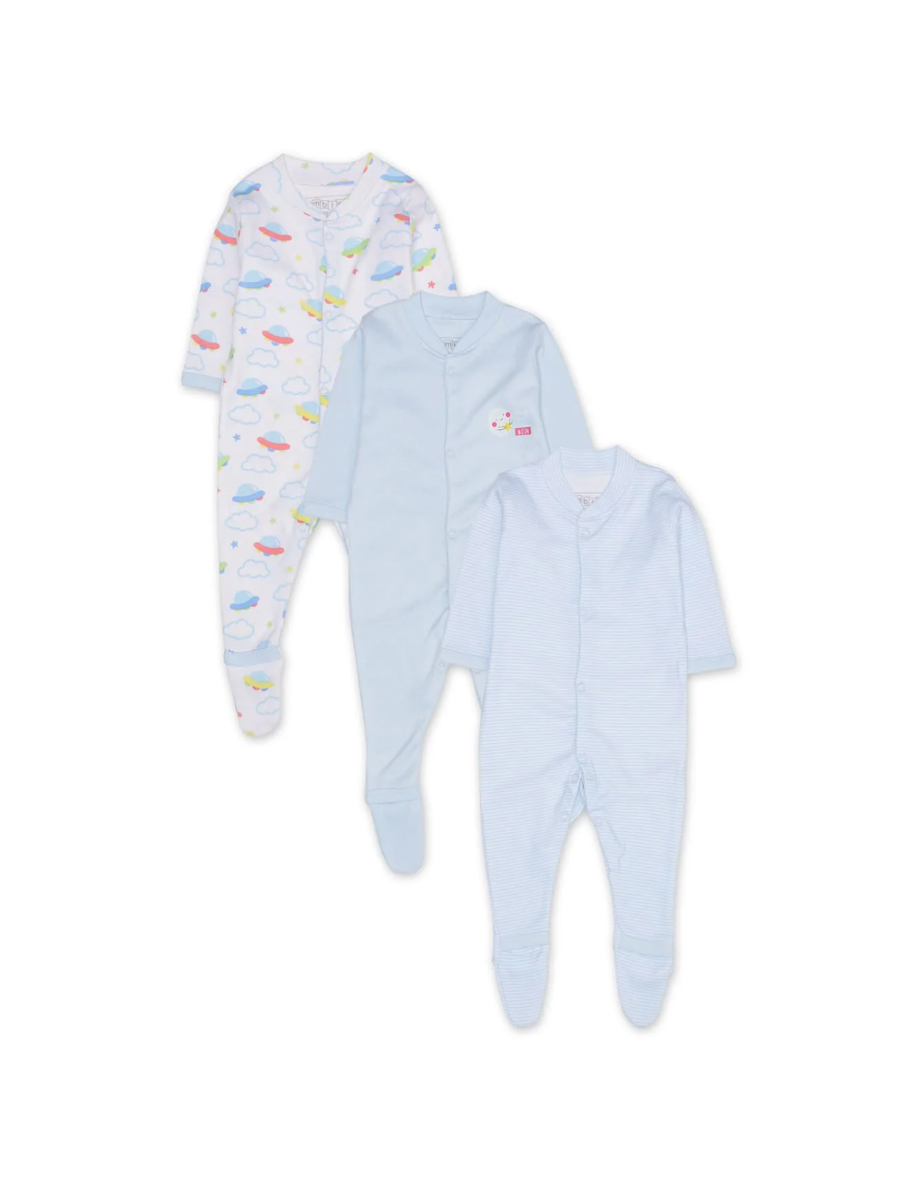 Zubaida's Sleep Suits Pack of 3 - Clouds Theme