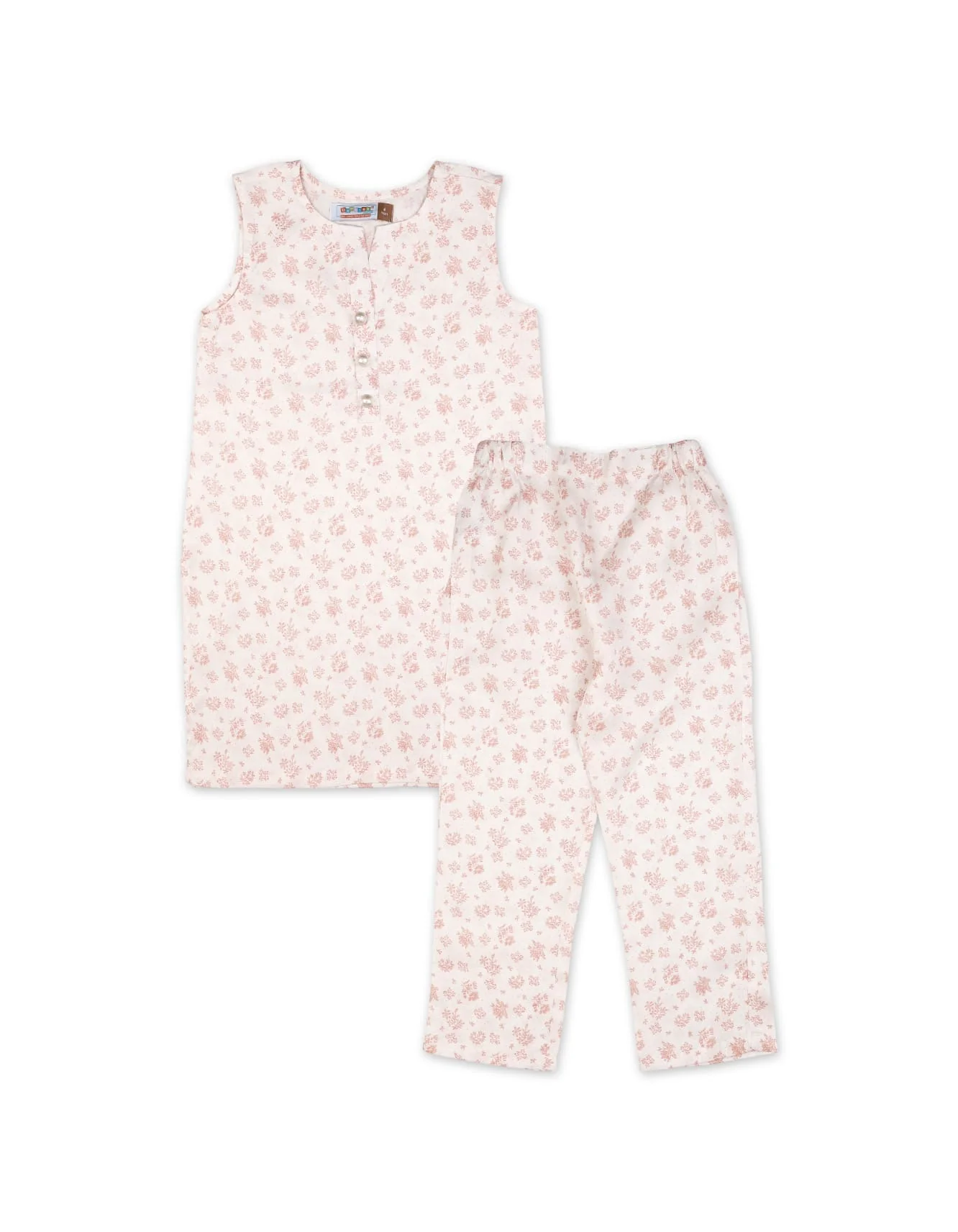 Zubaida's Sleeveless "Blush Bloom" Co-Ord Set