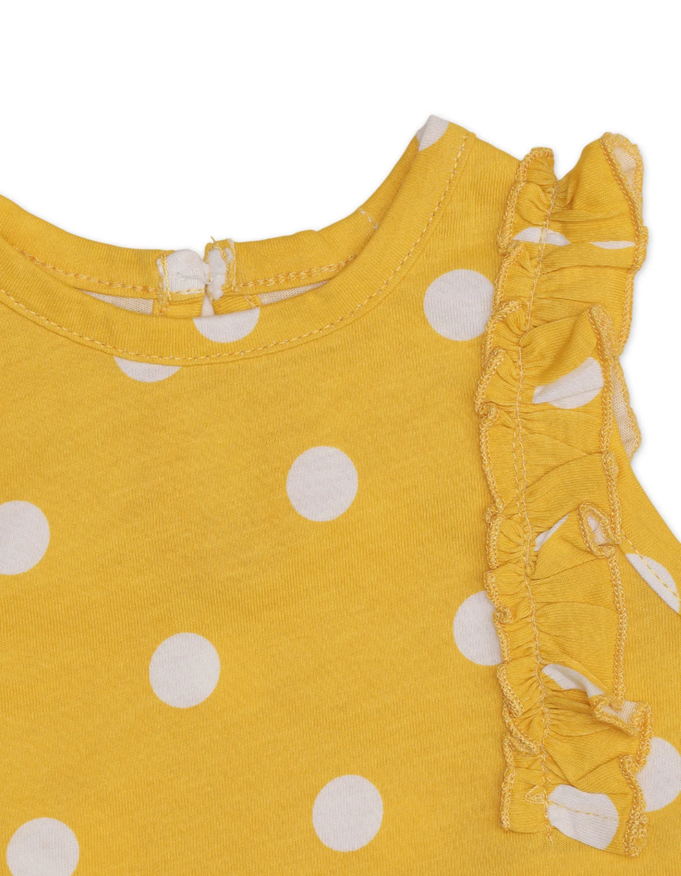Zubaida's Sleeveless Polka Dots Romper with a coordinating Headband - Image 3