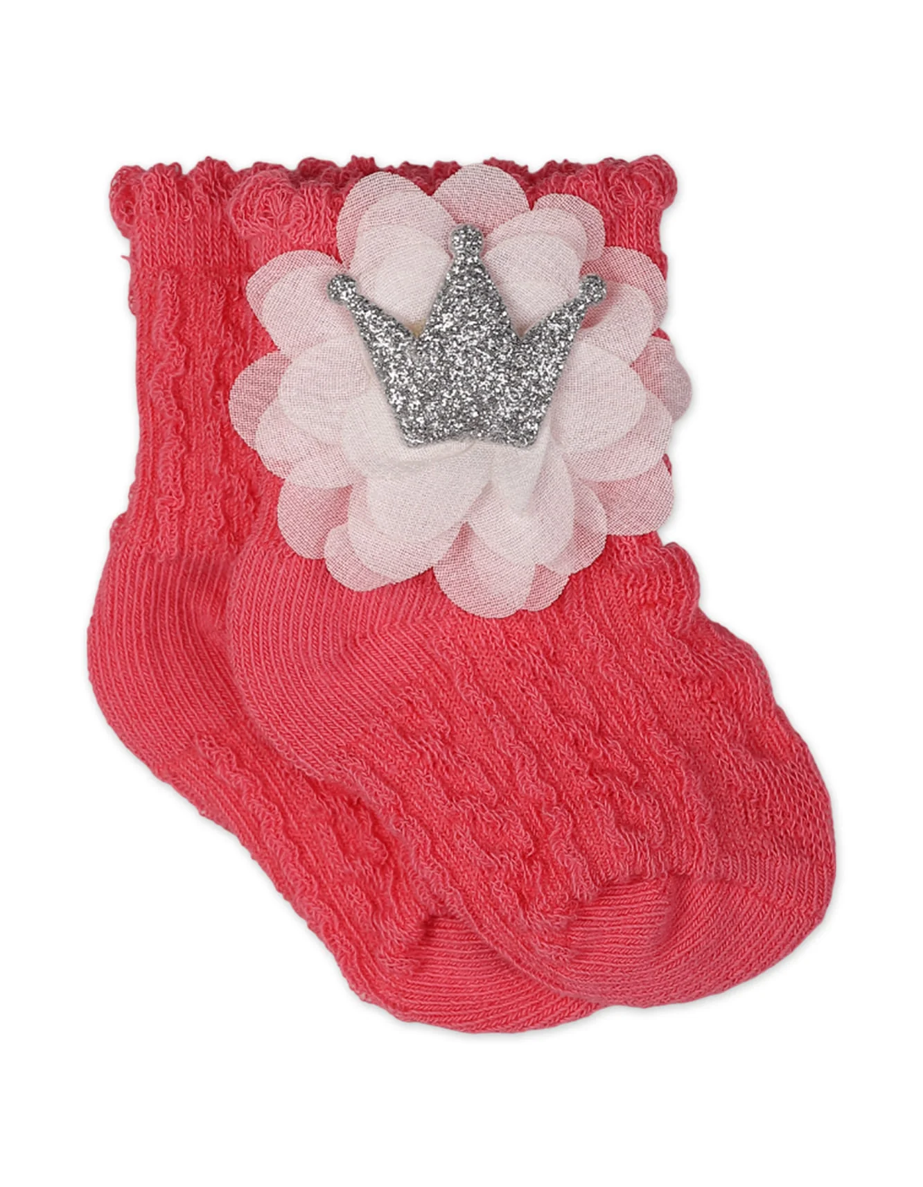 Zubaida's 2 Pairs Royal Charm Embellished Ruffle Socks - Image 3