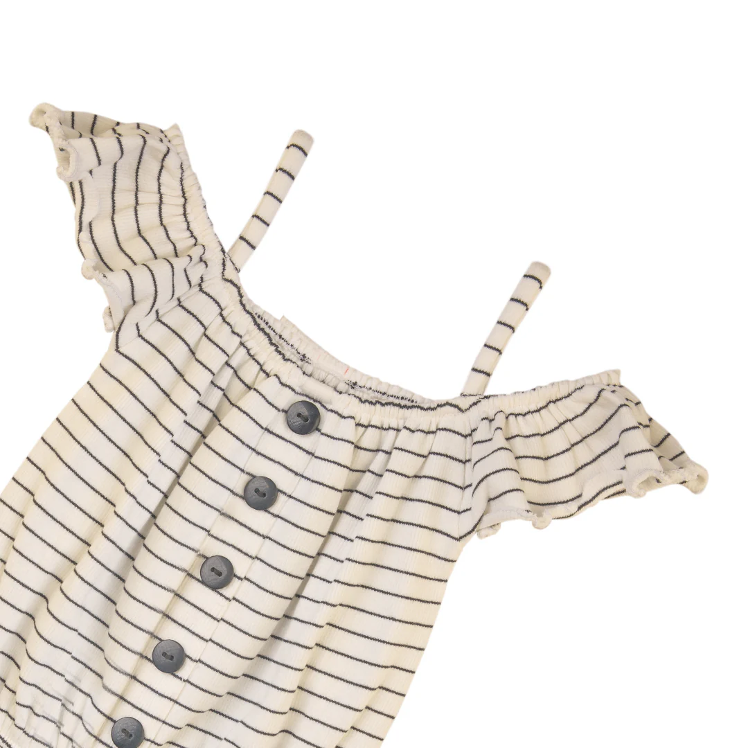 Zubaida's Chic Striped Cold-Shoulder Jumpsuit - Image 2