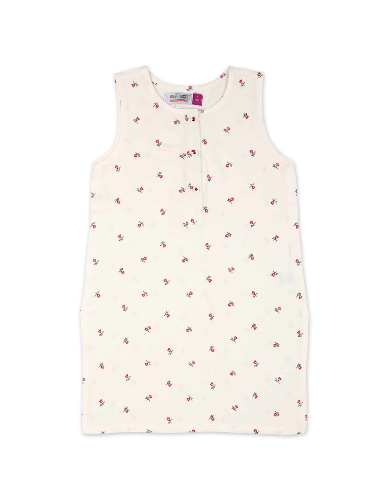 Zubaida's Sleeveless "Crimson Blossom Slumber" Co-Ord Set - Image 3