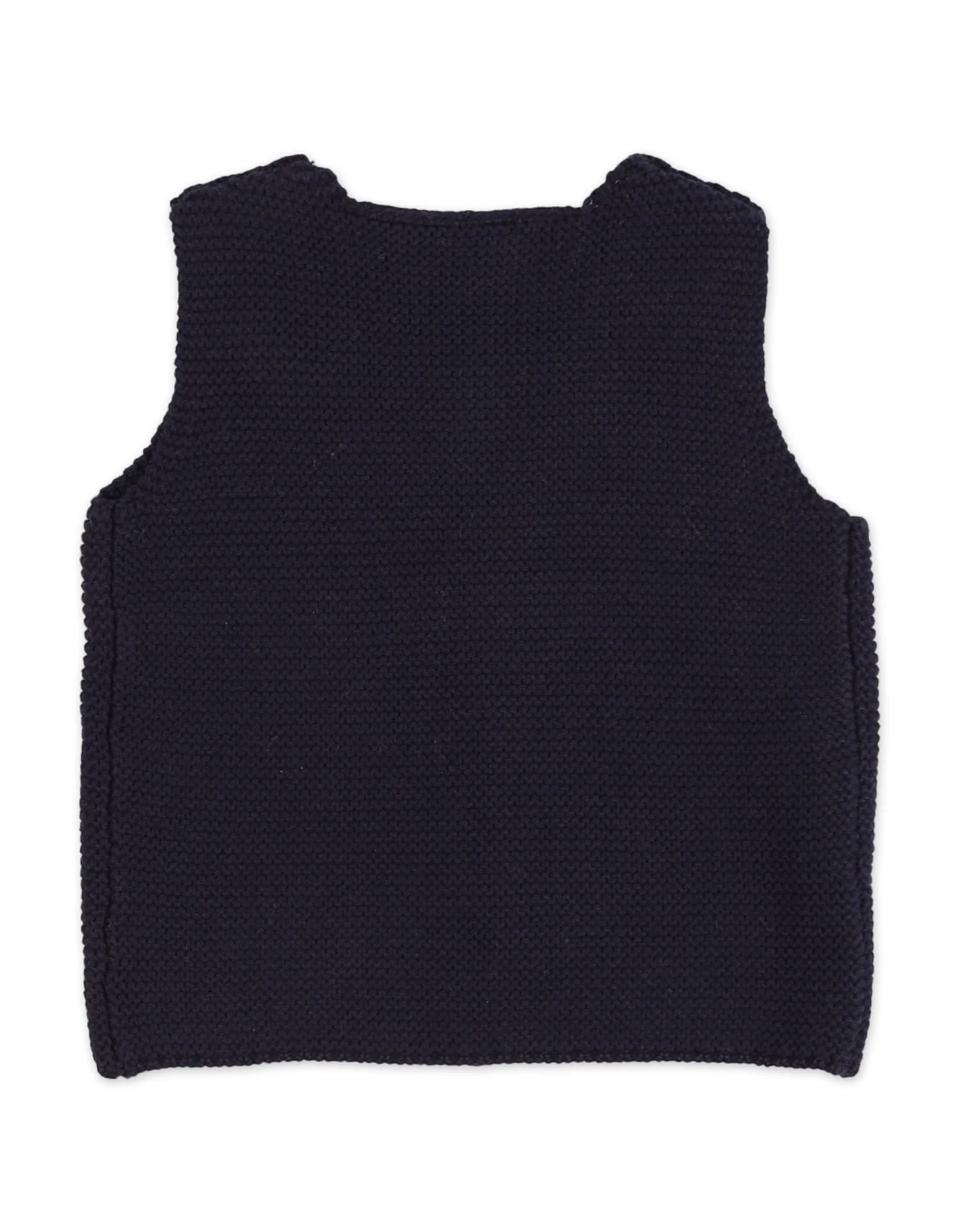 Zubaida's Sweater Sleeveless Single Button Navy Bow - Image 2