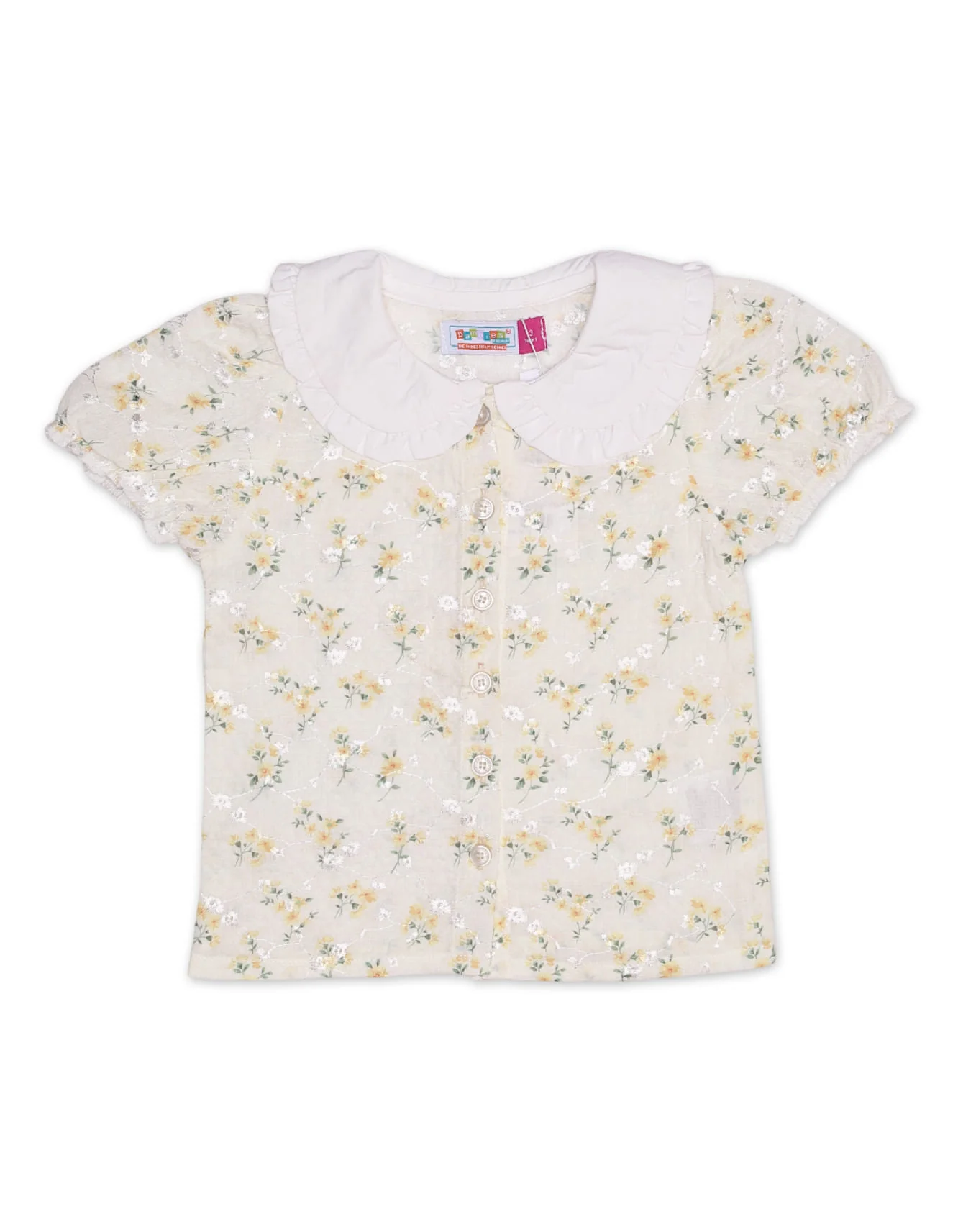 Zubaida's Vintage Ruffle Collar & Button-Down Top
