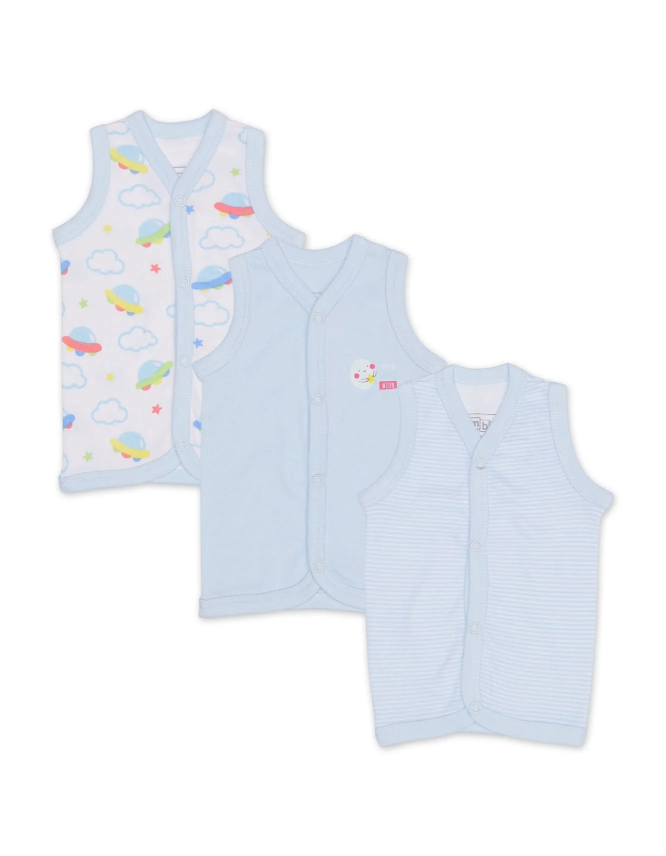 Zubaida's Vest Pack of 3 - Clouds Theme