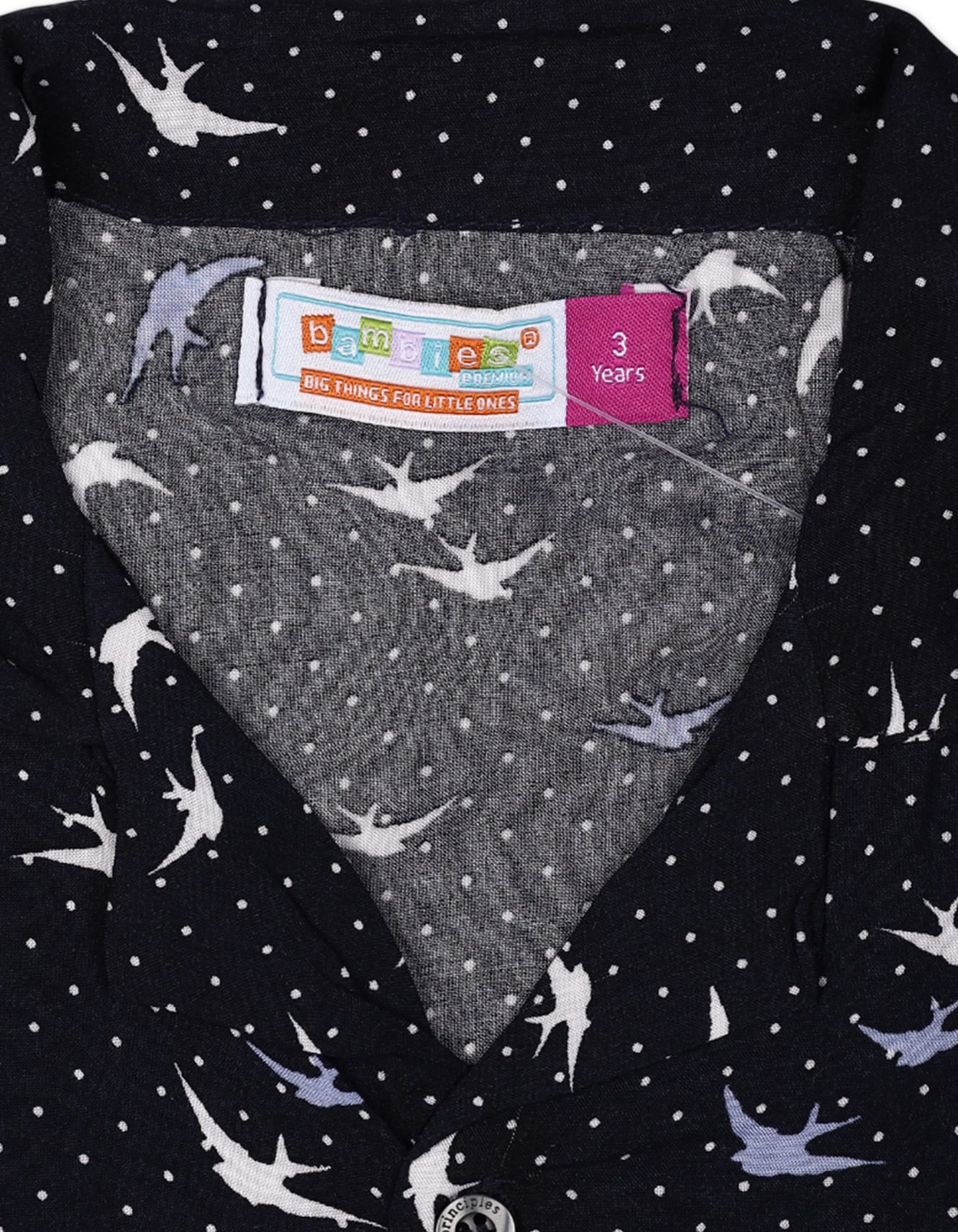 Zubaida's Vibrant "Dots & Swallows" Button-Down Shirt - Image 2