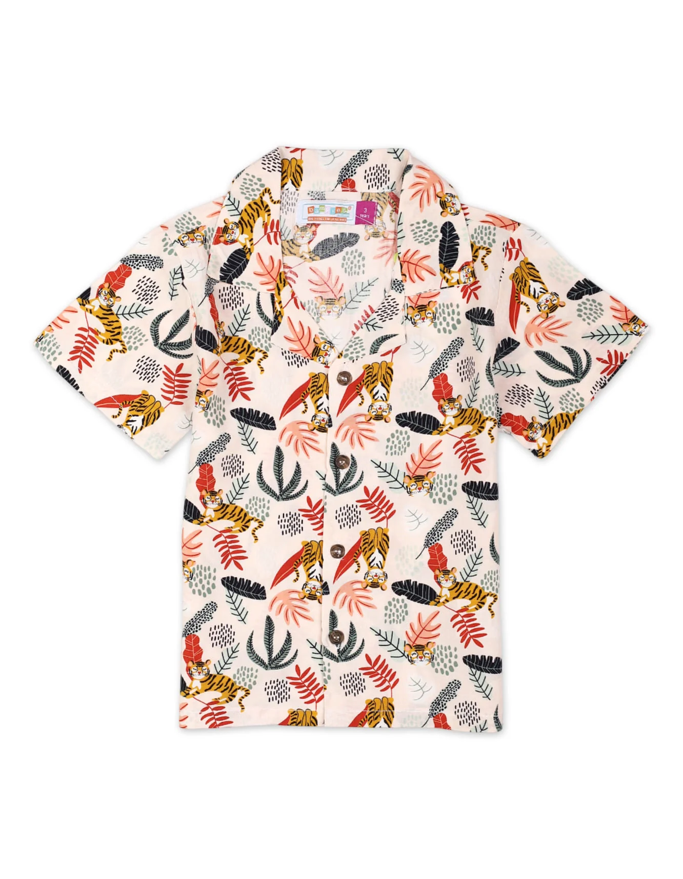 Zubaida's Vibrant "Jungle Fun" Button-Down Shirt