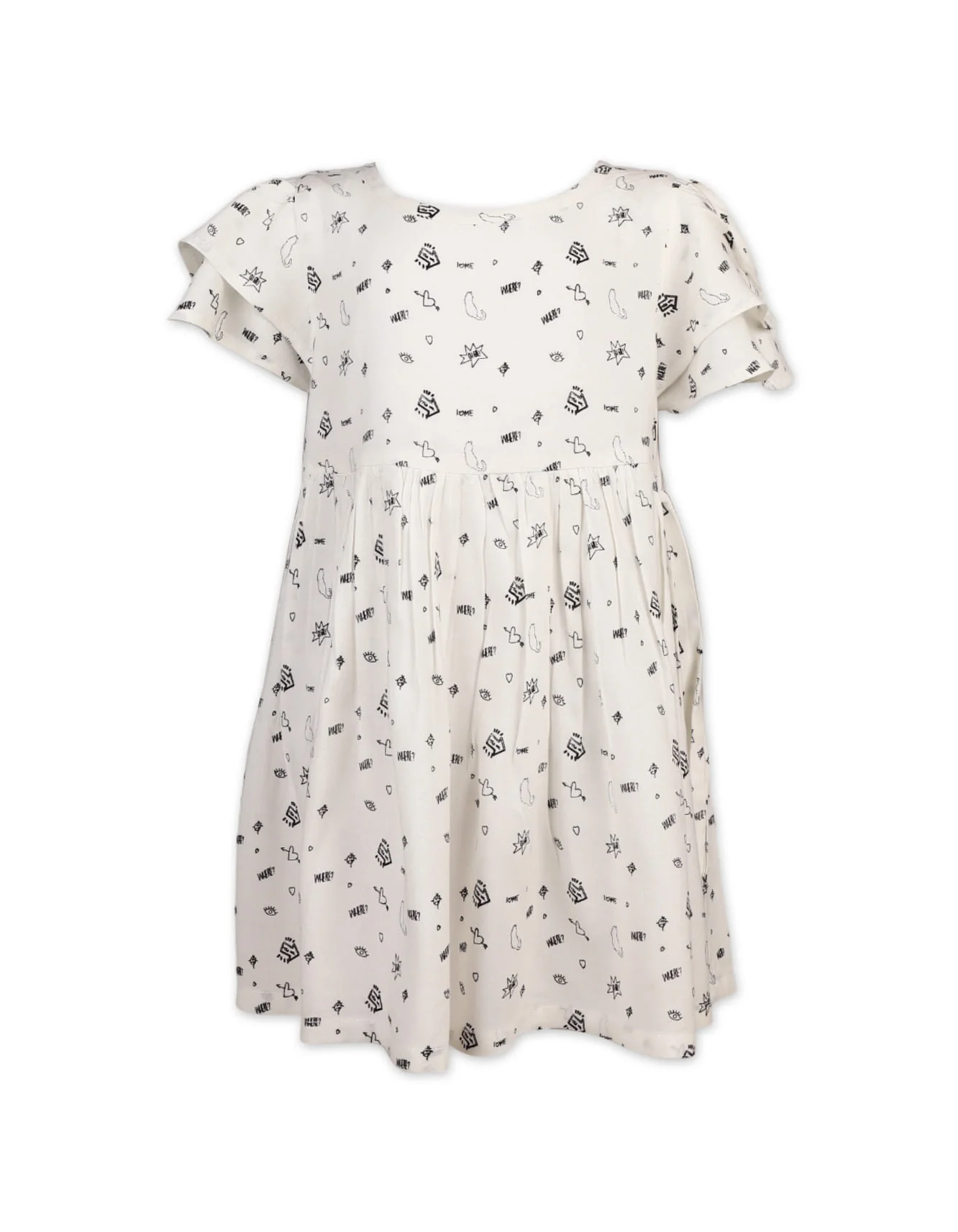 Dress with Vibrant Doodle Delight Print at Zubaidas Official™ Pakistan