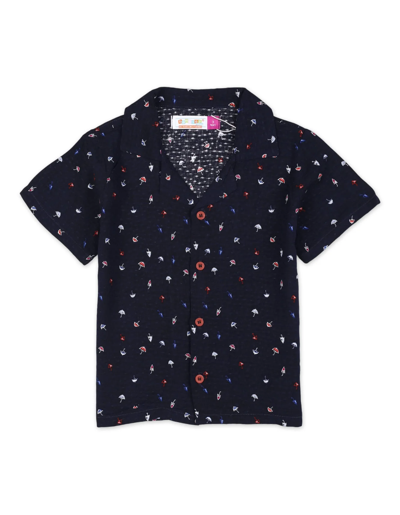 Zubaida's Vibrant "Rainy Day Charm" Button-Down Shirt