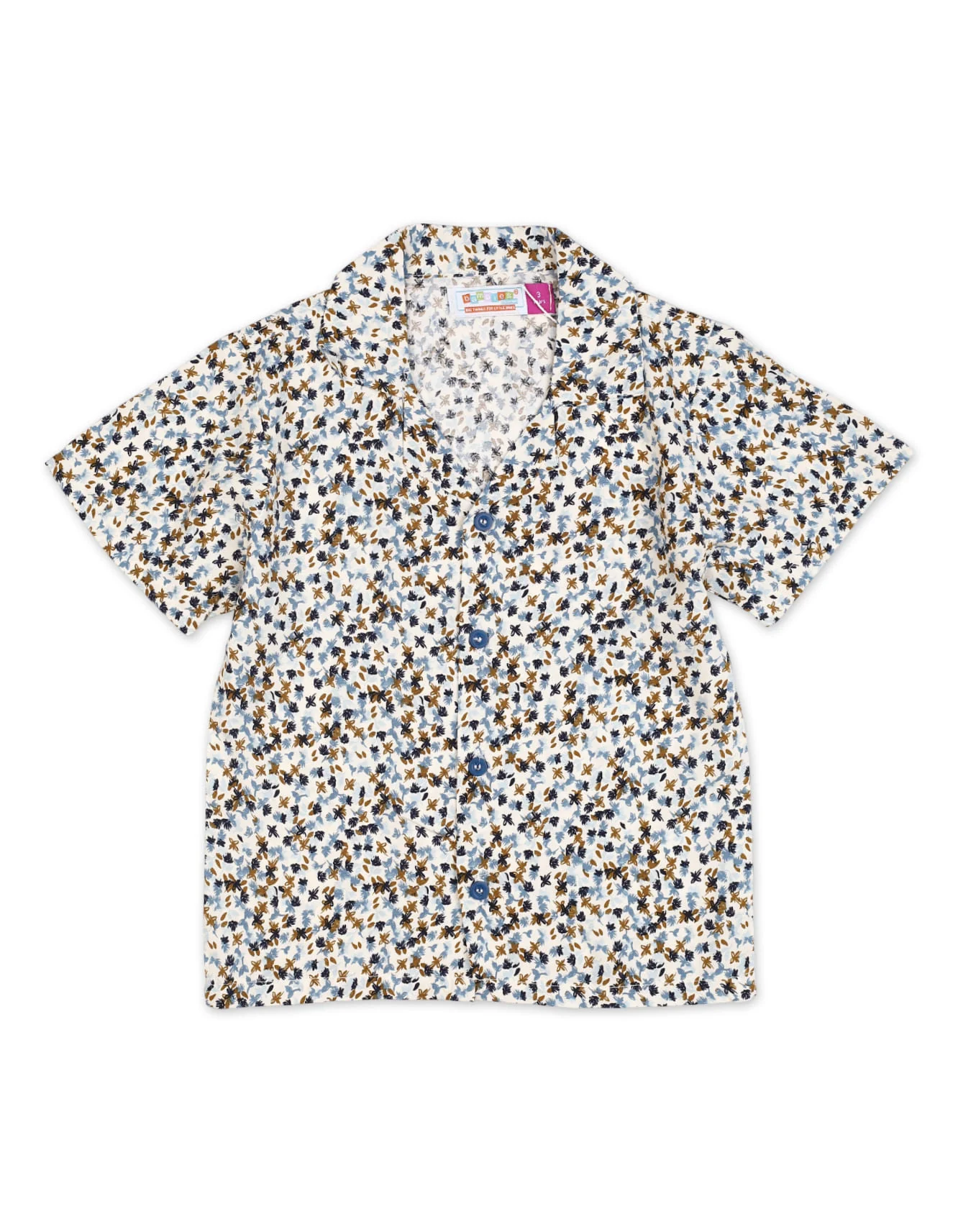 Zubaida's Vibrant "Petal Pattern" Short-Sleeve Shirt