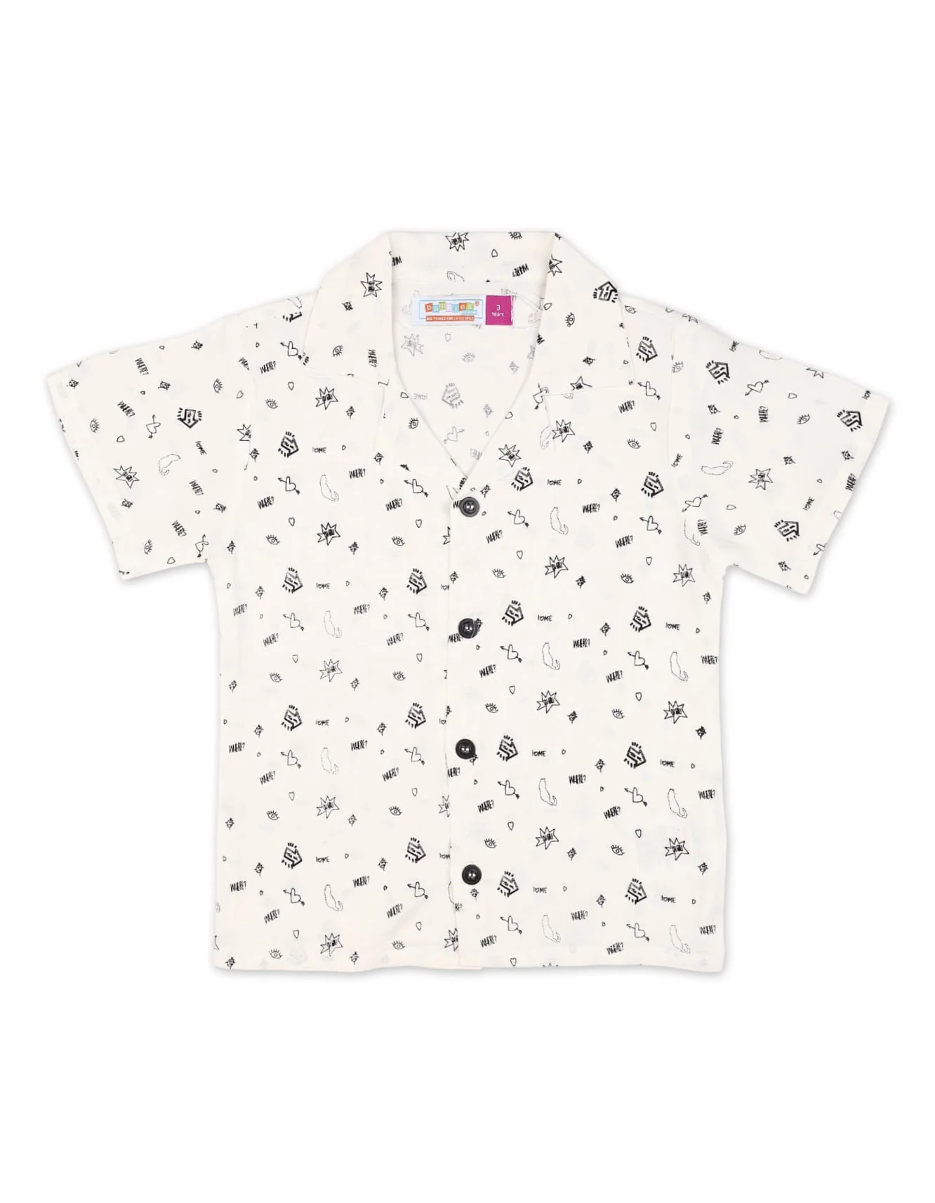 Zubaida's Vibrant "Doodle Delight" Button-Down Shirt